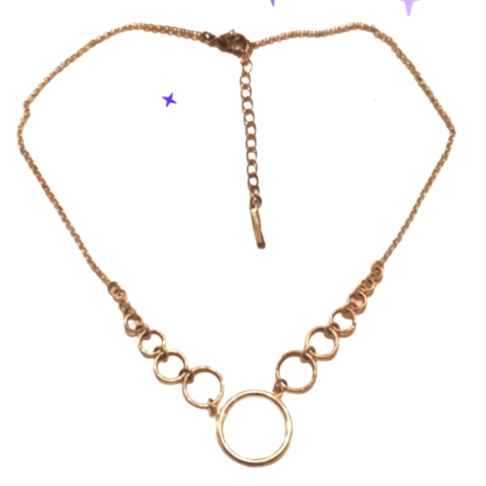Vintage nine west circle link silvertoned necklace